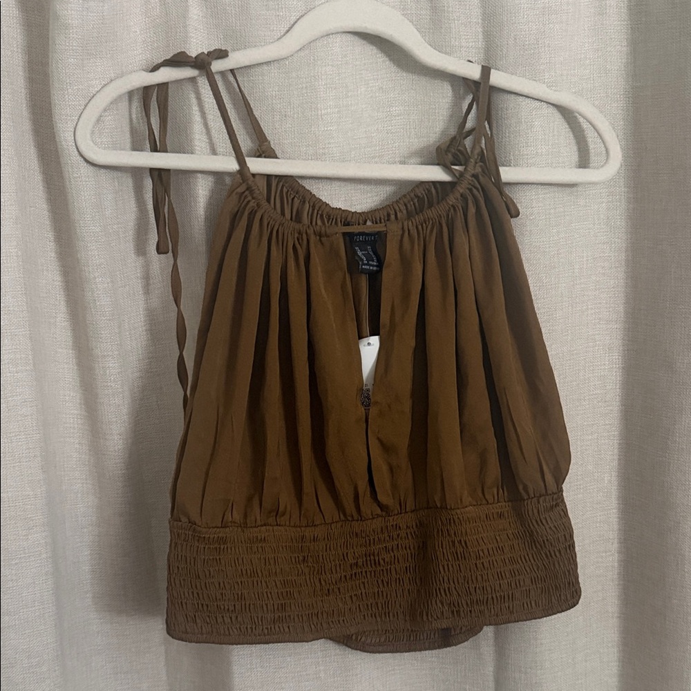 Forever 21 Brown Smocked Camisole